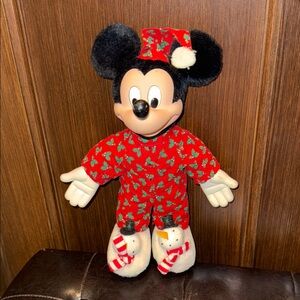 Vintage Applause  Disney Mickey Mouse Christmas pajama
Plush plastic face hands